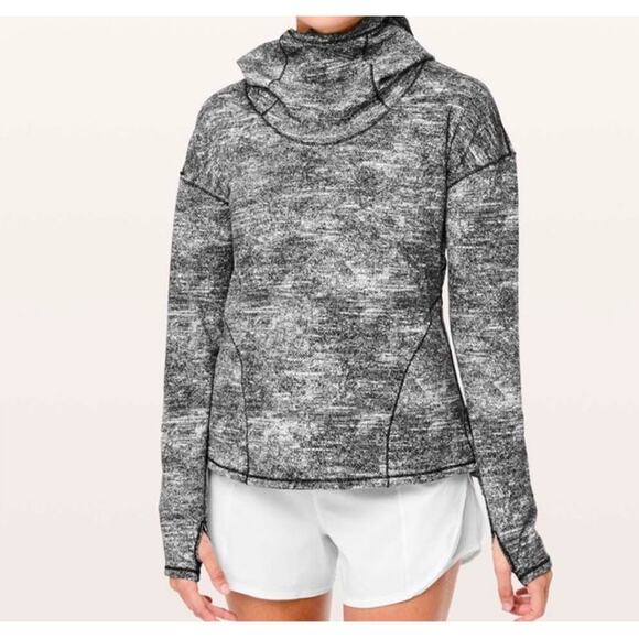 Lululemon Pullover Forever Endeavour Long Sleeve Size 10 Rush Jacquard Black Whi - Picture 7 of 13
